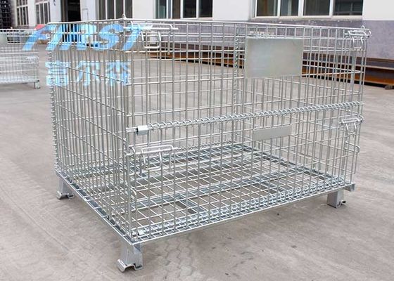 quality  Stackable Steel Q235 50*50mm Wire Mesh Box Pallet factory