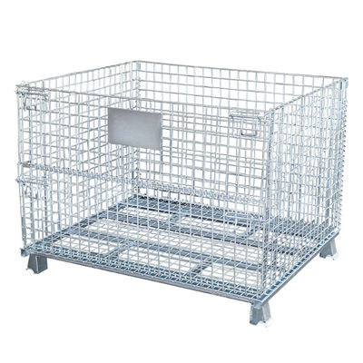 quality  Medium Duty 1000KG Capacity 50x50 Folding Wire Mesh Container factory
