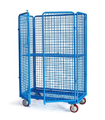 High Gloss 6.0mm Wire 50*100 Mesh Roll Container Trolley