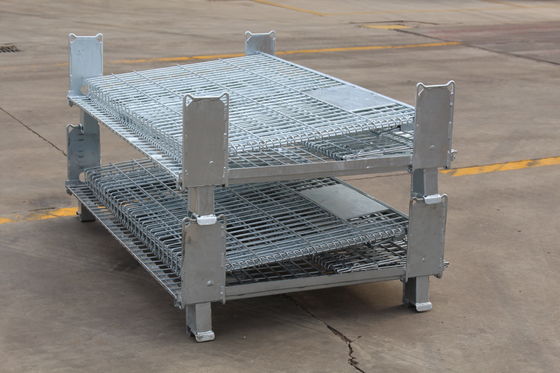 Logistics Zinc Coated 1000kg 50*100mm Wire Mesh Box Pallet