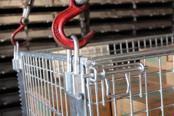 Logistics Zinc Coated 1000kg 50*100mm Wire Mesh Box Pallet