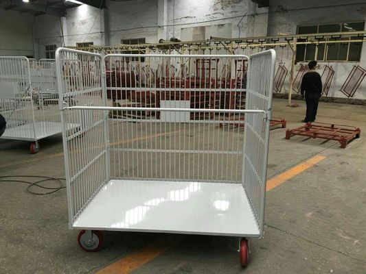 High Gloss 6.0mm Wire 50*100 Mesh Roll Container Trolley
