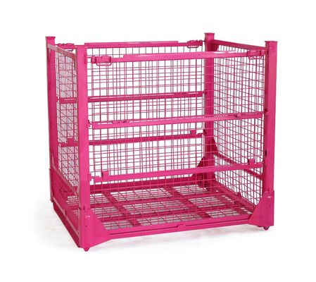 Supermarket 50*50mm Mesh 0.6mm Wire Collapsible Metal Cage
