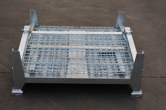 Collapsible Electro Zinc Plated 50x50 Mesh Metal Storage Cage