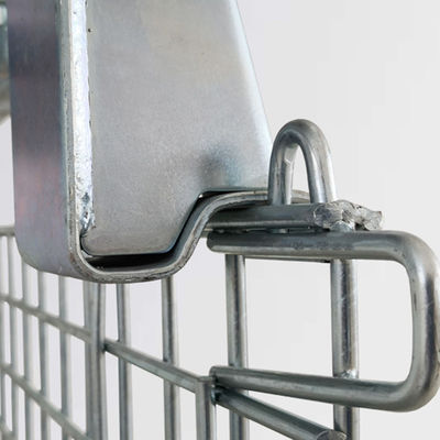 Silver Lockable Folding 50*50mm 1500KG Collapsible Metal Cage